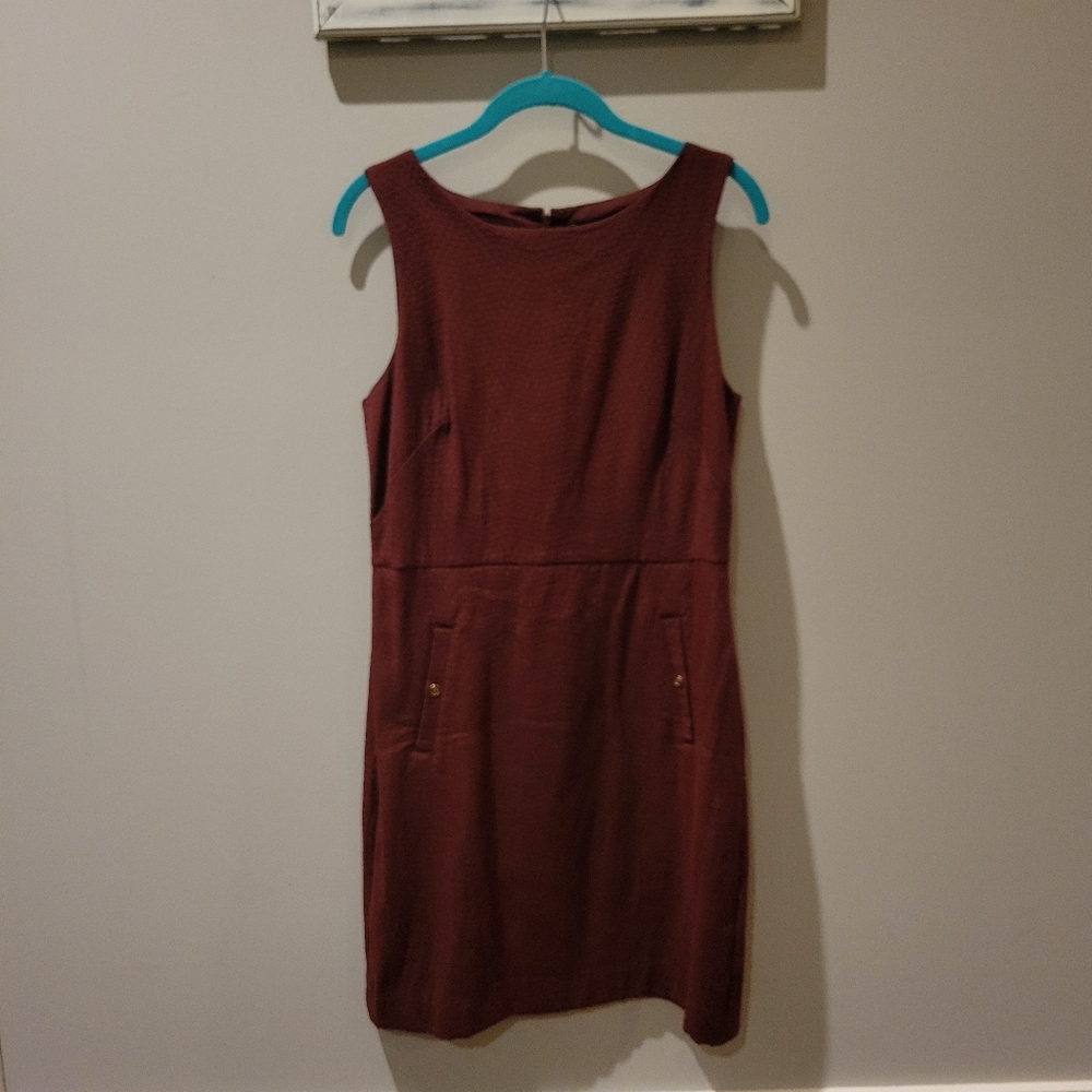 Banana Republic Red Burgundy Suiting Dress 6